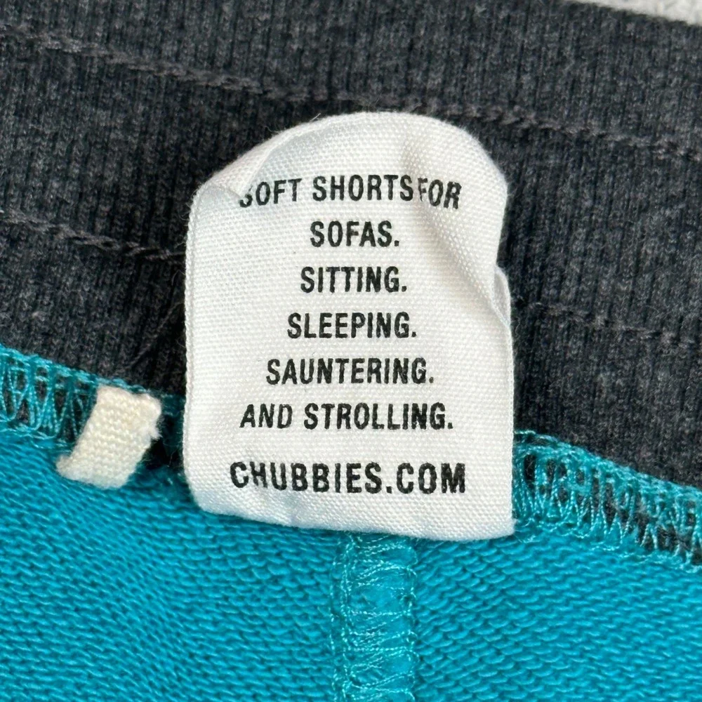 Chubbies Schwort Lounge Shorts Mens 2XL Teal Blue French Terry Athleisure 7.5